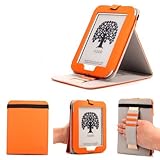 Barnes & Noble NOOK GlowLight Plus eReader Case - Mulbess Leather Case Cover with Kickstand and Elastic Hand Strap for NOOK GlowLight Plus Color Orange