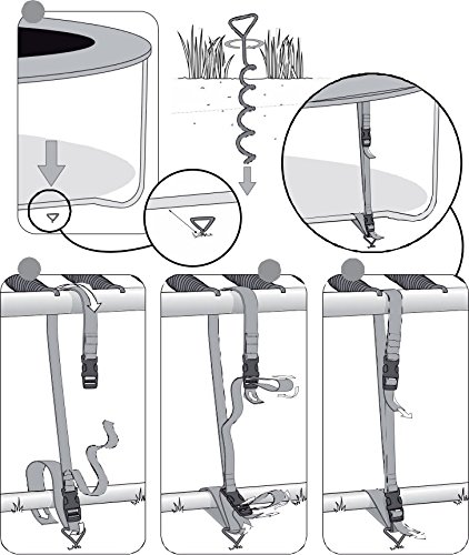 AbraFit Premium Spiral Anchor Kit for Trampoline (Set of 4) - Thumbnail 4
