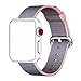 Tentan Woven Nylon Strap Replacement Nylon Band for Apple Watch Band Series 3 Series 2 Series 1 All Versions (38mm Light Pink/Midnight Blue)