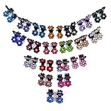 40pcs Bridal Snap Crystal Rhinestone Assorted Bangs Mini Hair Claw Jaw Clip Pin Flower Barrette Accessories for Little Girl Women Baby Toddler Mix Colored (40)