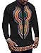 Dellytop Men's Long Sleeve African Printed Button Down Shirt Tops
