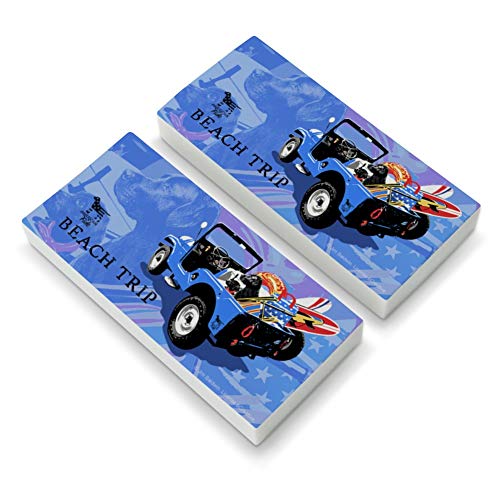 Beach Trip Surfing Surfer Dogs Eraser Set of 2