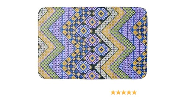 Amazon Com Aomsnet Boho Chic Bohemian Hippie Purple Chevron Bathroom Decor Mat Shower Rug Mat Water Absorbent Fast Drying Kitchen Bedroom Hotel Spa Tub 30 L X 18 W Inches With Non Slip