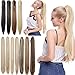 Beauty Wig World Long Straight Clip in Claw Ponytail Pony Tail Hair Extension Synthetic Hairpiece with a jaw/Claw Clip ，Black#1Bthumb 1