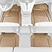 Solid Pro Rubber Car Floor Mats - Performance Plus Heavy Duty Liners for Auto SUV Truck Car Van - 4-Piece Set - Thick, Odorless & All Weather (Beige Tan)