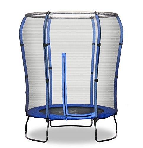 Rebo 4.5FT Safe Jump Trampoline with Safety Enclosure - 2 Colours (Blue) by Safe Jump