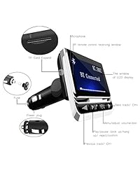 Tohayie   Transmisor de FM con Bluetooth inalámbrico, receptor de audio, sintonizador de música, kit de coche con cargador USB, Plateado