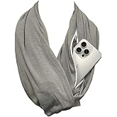 Pop Fashion Solid Color Hidden Zipper Pocket Scarf - Fashion Scarf for Women - All Seasons