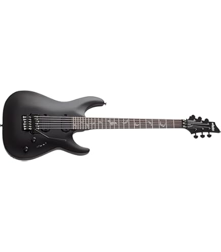 Amazon.com: Schecter Damien-7 SBK Electric Guitar - Satin Black