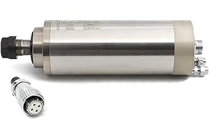 RATTMMOTOR 2.2KW 110V Water Cooled Spindle Motor 80mm, 24000RPM High Speed Spindle Motor ER20 Collet 15A 400HZ for CNC Router Engraver Milling Machine