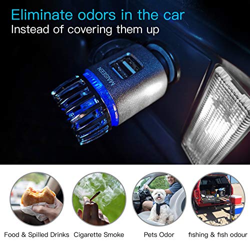 Car Air Purifier Ionizer MAISEEN 12V Plugin Air Filter Ionizer with
