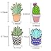 GALLOPJOY Creative Cute Cactus Lotus Flower Grass Aloe Vera Potted Badge Corsage Collar Brooch Pins,Pack of 4