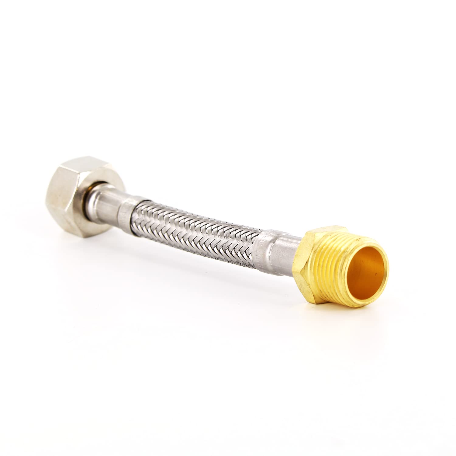 DEKAROX 100 mm Reinforced Shower Hose 3/8 Inch Internal Thread x 3/8 Inch Male Flexible for Tap Fitting Water Connection