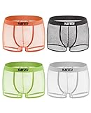 Men's Underwear,KAYIZU Brand Sexy Mesh Transparent Boxer Brief