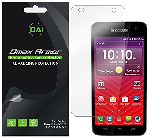 [6-Pack] Dmax Armor for Kyocera Hydro Vibe Screen Protector Anti-Bubble High Definition Clear Shield - Lifetime Replacements Warranty- Retail Packaging