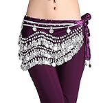 ZLTdream Women's Belly Dance Wave Shape Hip Scarf With Silver Coins ZLTdream Women's Belly Dance Wave Shape Hip Scarf With Silver Coins