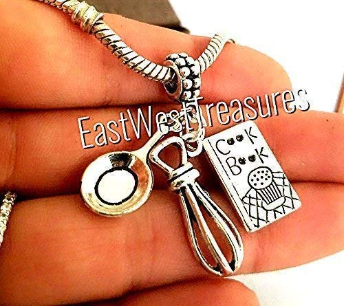EWT Chef Cook charms- Culinary gift charms- Kitchen mixer Pots Pans Cook book Cooking charm pendant - Charms For bracelet or necklace- Chef Baker gift