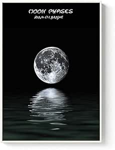 60 * 80 cm Eclipse nórdico de la luna Pintura de lienzo Minimalista