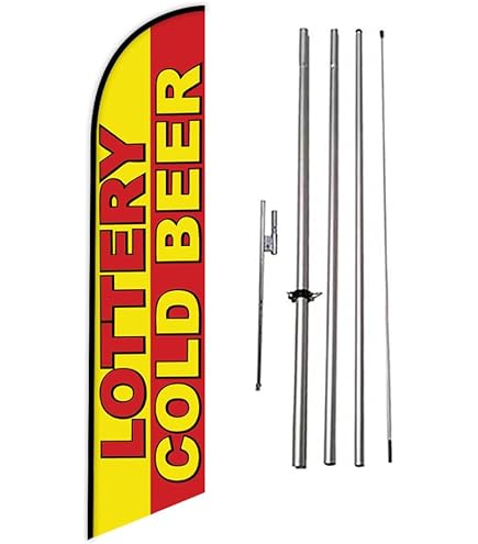 thumbnail image 2 of Beer Wine Windless Swooper Feather Flag Banner – 3x11.5' – Outdoor Advertising Sign 2 of 3