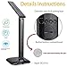 Dimmable LED Desk Lamp by Amebay, 108 Degree Folding Touch-Sensitive Control Table Lamp with Adjustable Calendar Alarm Temperature LED Display, 5V/1A Energy-Saving Light for Home Bedroom