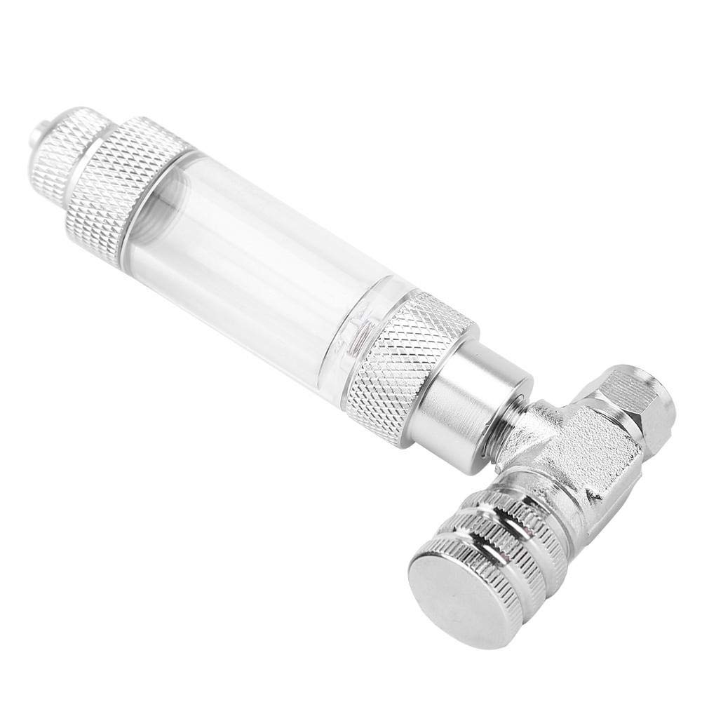 KUIDAMOS Aquarium system accessory, high CO2 regulator, stainless steel material, anti-corrosion, abrasion-resistant, easily installed and conveniently removed(Double head)