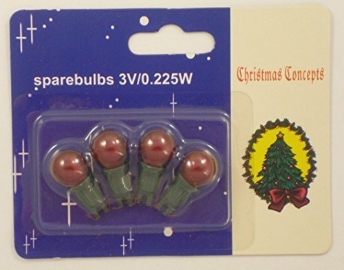 4 Dark Red Push In Spare Bulbs Berry Light Set 3v 0.225w 0.075a (S63)