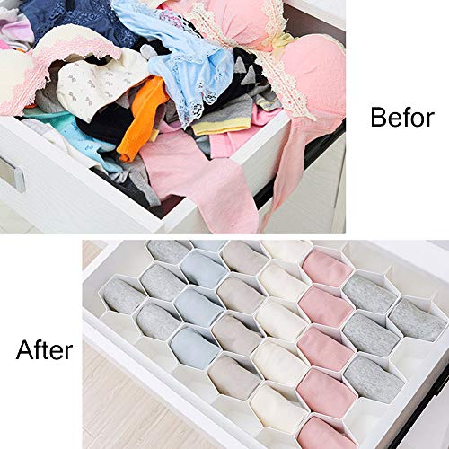 Aoolife Drawer Divider Storage, Adjustable Plastic Underwear