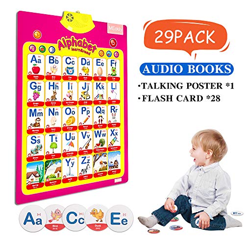 Talking Electronic Interactive Alphabet Poster and Enlightenment Flash Cards, Educational Toys for Learning ABC, Animal, and Music, Toys for Toddlers, Daycare, Preschool, Kindergarten Boys and Girls (Best Toys For Kindergarten Boy)