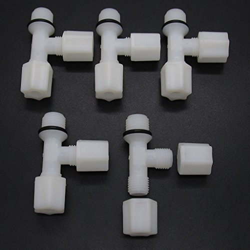5 PCS Quick Connect PT1/4" - 1/4" Tee Union For Reverse Osmosis RO Water Filter