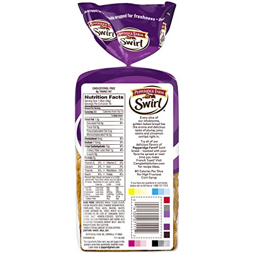 Pepperidge Farm Swirl Raisin Cinnamon Breakfast Bread, 16 oz. Loaf - Thumbnail 7