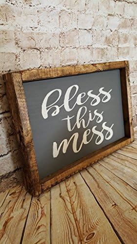Bless This Mess-wood frame sign-farmhouse decor