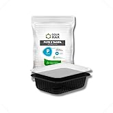 Kit 24 Potes Retangulares 350ml com Tampa | Linha Freezer e Micro-ondas | BPA Free | Plástico Resistente | Reutilizável e Rec