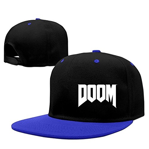 Custom Unisex Doom Logo Casual Hiphop Caps Hat RoyalBlue
