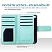 ULAK Flip Wallet Case for iPhone SE/5S/5, Fashion PU Leather Magnet Wallet Flip Case Cover with Built-in Credit Card/ID Card Slots for 5s 5G 5 SE (Minimal Stripe Mint)