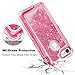 Coolden Case for iPhone 8 Case Protective Glitter Case for Women Girls Cute Bling Sparkle 3D Quicksand Heavy Duty Hard Shell Shockproof TPU Case for 4.7 Inches iPhone 6 6s 7 8 SE 2020, Pink
