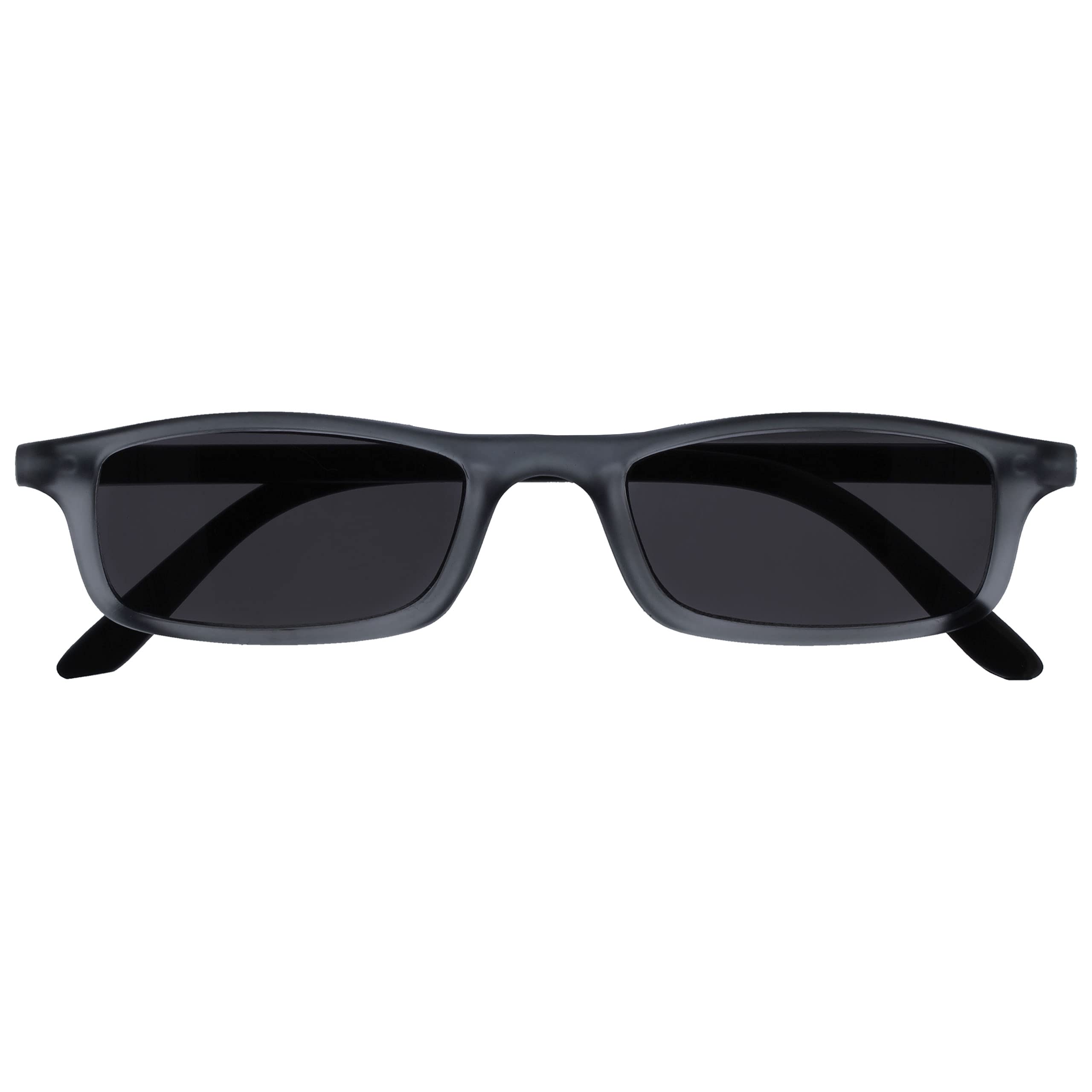 OPULIZE Matt Grey Black Lightweight Comfortable Reading Sunglasses UV400 Mens Womens Spring Hinges S17-7 +2.50