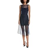 Amanda Uprichard Navy Polka Dot Midi Dress