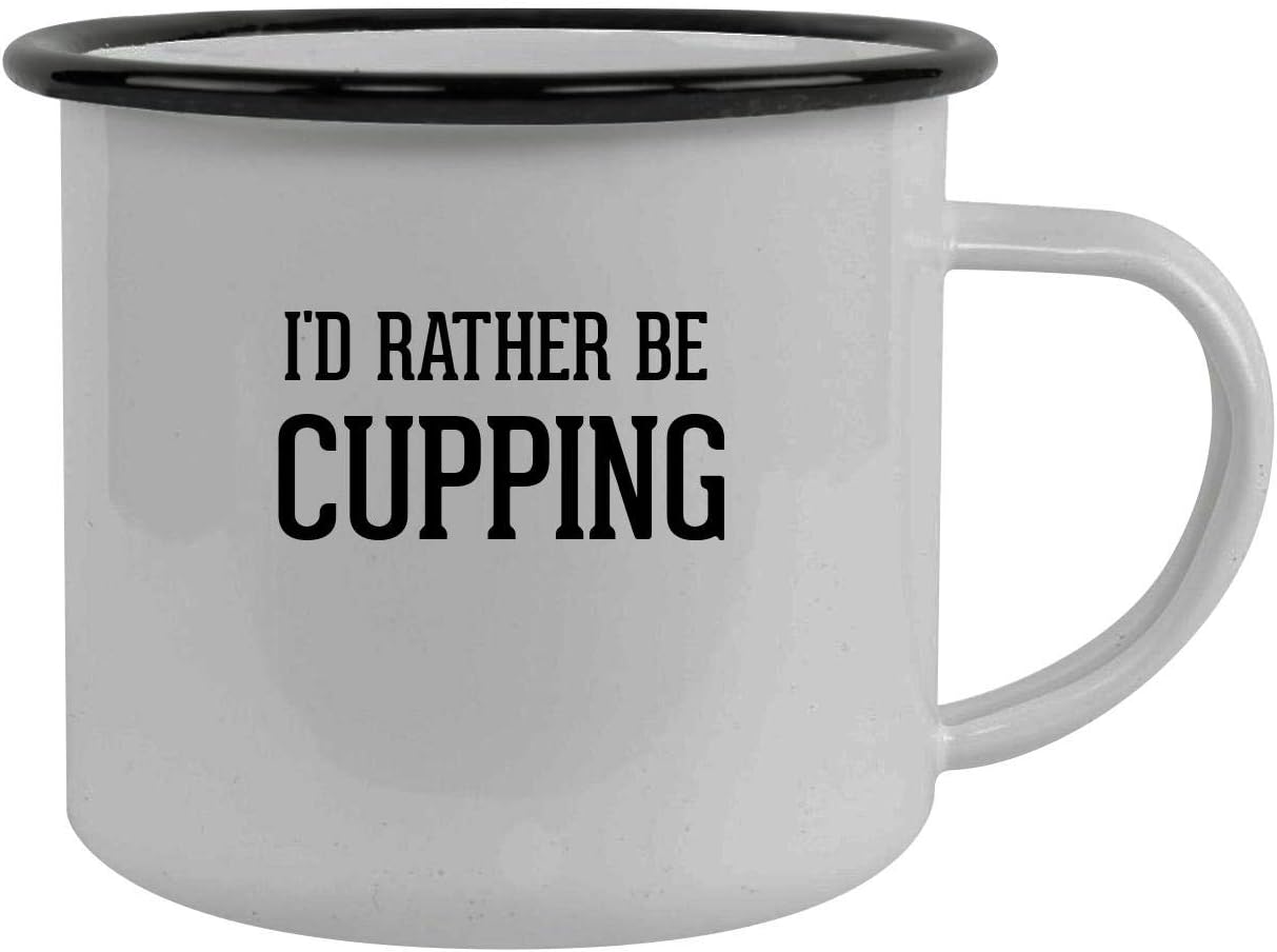 I'd Rather Be CUPPING - Stainless Steel 12oz Camping Mug, Black