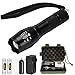 AKDSteel LED Flashlight 1000 Lumens 5 Modes Zoomable Adjustable Focus Sturdy Aluminium Handheld Portable Outdoor Waterproof Torch with Rechargeable Battery and Charger for Hiking, Camping, Emergency
