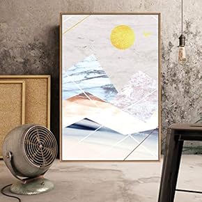 Framed Canvas Home Artwork Decoration Abstract Colorful Scenery Canvas Wall Art for Living Room, Bedroom - 16x24 inches