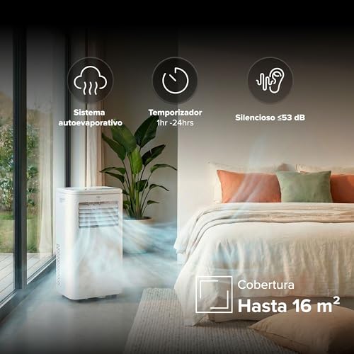 AVERA Aire Acondicionado Portátil 3 en 1 Enfriador, Ventilador y Deshumidificador, 115V, Hasta 16 m², Temperatura de 17 a 30°C, 53 dB, Temporizador 24 h, Control Remoto y Kit de Ventana | AICP01