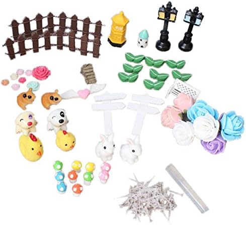 Cupcinu 55 Pieces Miniature Fairy Garden Accessories Bonsai Plant Pot Ornaments Dollhouse DIY Kit Accessories Garden Home Decor