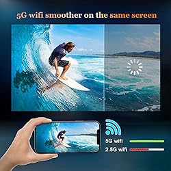 WiMiUS Newest W1 5G WiFi Bluetooth Projector, 370