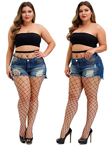 plus size oversized fishnet tights