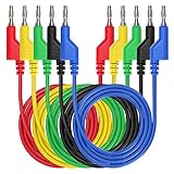 Sumnacon 5pcs Banana to Banana Plug Test Lead Set, 4mm Stackable Banana Plug Wire Soft Silicone Test Cable Lead for Multimeter, 1m Silicone Electrical Test Wire 1000V/15A