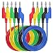 Sumnacon 5pcs Banana to Banana Plug Test Lead Set, 4mm Stackable Banana Plug Wire Soft Silicone Test Cable Lead for Multimeter, 1m Silicone Electrical Test Wire 1000V/15A primary