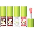 Beauty Glazed Big Brush Head Lip Oil, Ultra-Hydrating & Nourishing, Smooth Glossy Finish Lip Glow Oil, Shiny and Vegan Tinted Lip Gloss, Non-Sticky Formula (4, 101# 102# 105# 107#)