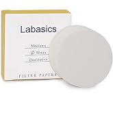 Labasics Qualitative Filter Paper Circles, 55 mm Diameter Cellulose Filter Paper with 15-20 Micron Particle Retention Medium Filtration Speed, Pack of 100