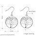 Naivo Sterling Silver Plated Tree of Life Drop Dangle Earrings for Women