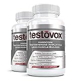 Testovox Muscle Builder and Testosterone Booster for Men (2 Bottles) | Enhance Performance with Lean Mass Formula to Jump Start Your Libido | Bulk Supplement with Tribulus Terrestris | 60 Caps Each